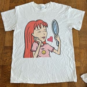 Gildan White Tee with Cartoon Graphic